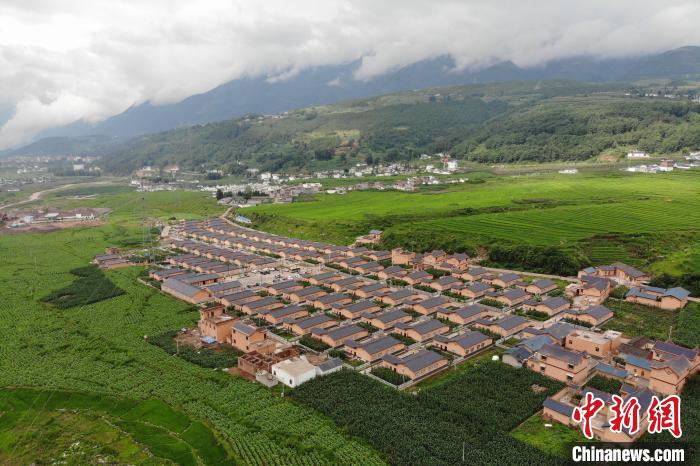 甲甲溝村新建農(nóng)房掩映在農(nóng)作之間?！埨?攝